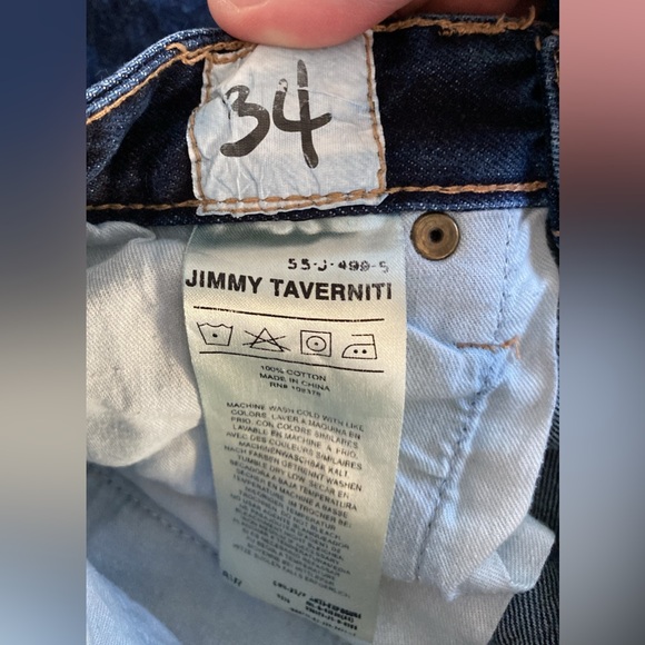 Jimmy Taverniti Denim Jeans. Distressed Wash, Button Fly Anti-Exposure. Size 34. - Picture 10 of 12